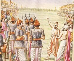 Vimana é descrito como uma enorme estrutura aérea com várias salas, ele tinha a capacidade de se expandir ou contrair conforme o número de passageiros. No Mahabharata, livro hindu, o veículo concedido ao rei Vasu possuia uma estrutura cristalina e divina reluzindo no céu e emitindo luz própria, o que o fazia parecer um grande pássaro com asas brilhantes.