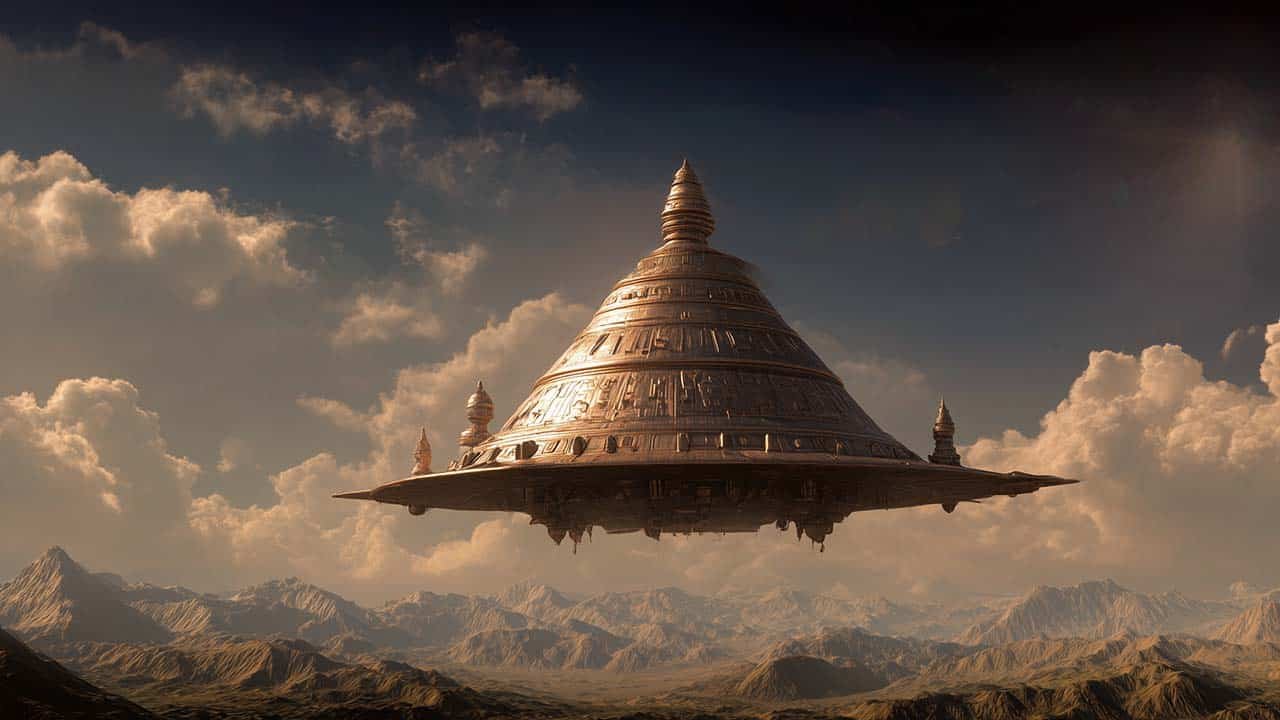 Os vimanas eram verdadeiros palácios voadores e assumiam diferentes formatos, de carruagens com rodas a estruturas esféricas, mas principalmente o formato piramidal. Possuiam a estrutura vertical em forma de pirâmide de vários andares
